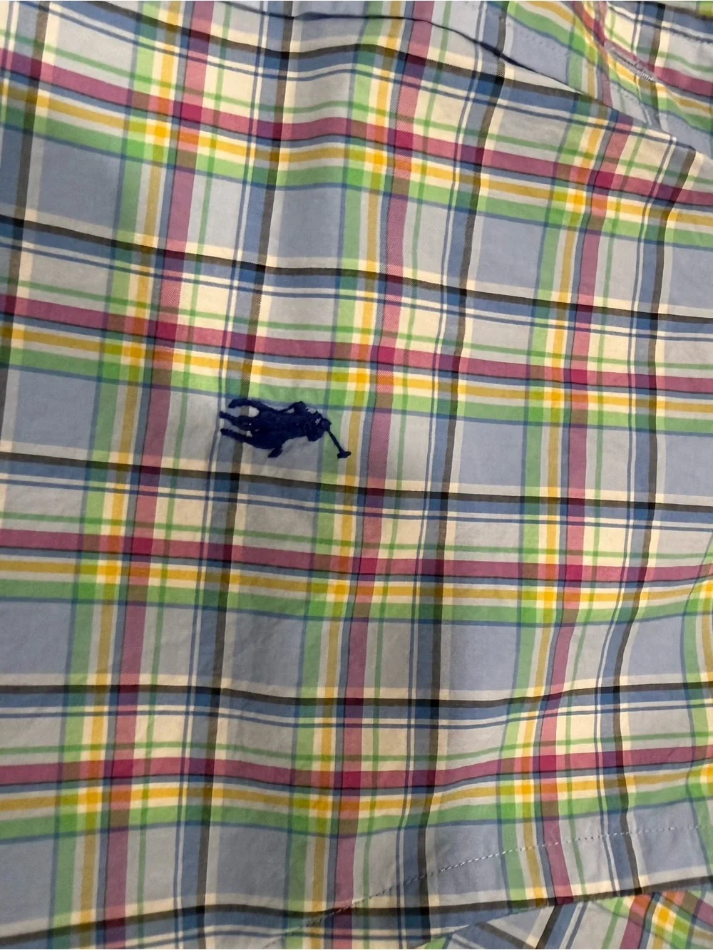 Polo by Ralph Lauren Light Blue Plaid Short Sleeve Button-Down Shirt